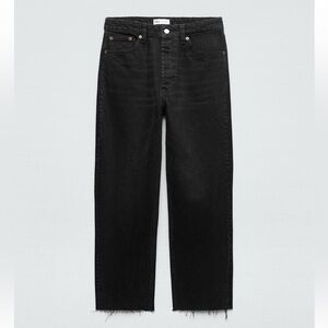 High rise ankle length straight back jeans never worn